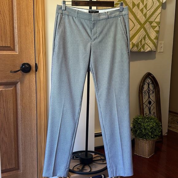 Banana Republic Ryan Mini Stripe Bluestripe Trouser Size 4 - Picture 3 of 8